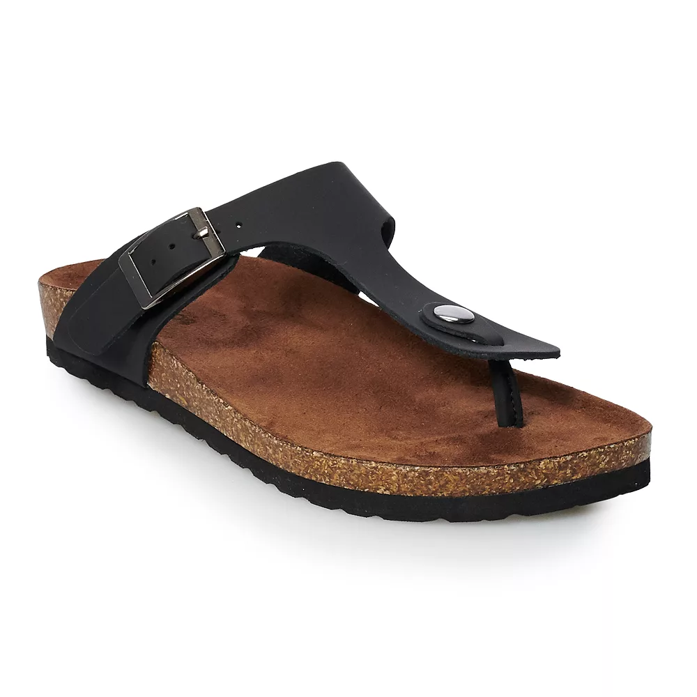 Sonoma Goods For Life® Porcelain Leather Slide Sandals Sonoma Goods For Life® Porcelain Leather Slide Sandals -Sonoma Goods For Life Shop 3519235 Black