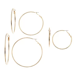 Sonoma Goods For Life™ Graduated Nickel Free Hoop Earring Set