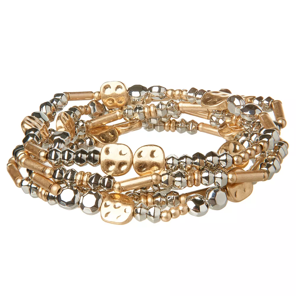 Sonoma Goods For Life® Jet Tone & Gold Tone Beaded Stretch Bracelet Set Sonoma Goods For Life® Jet Tone & Gold Tone Beaded Stretch Bracelet Set -Sonoma Goods For Life Shop 4574191