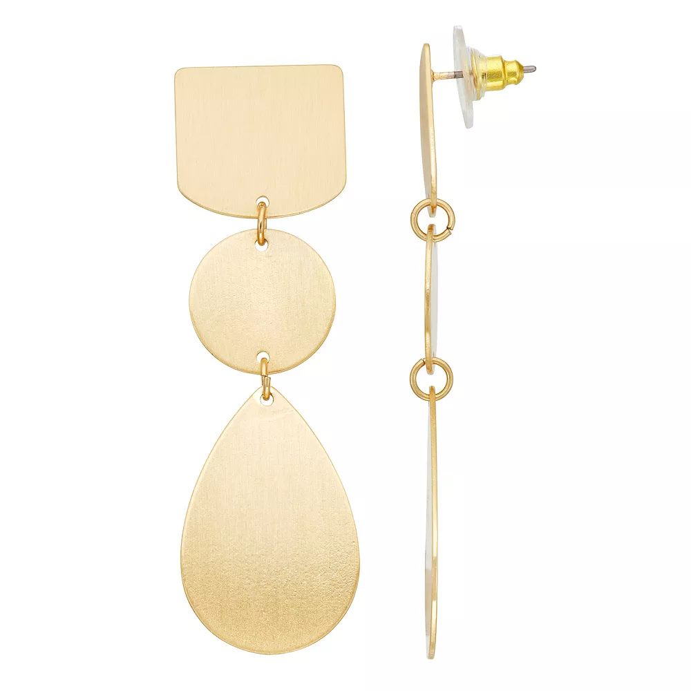 Sonoma Goods For Life® Gold Tone Geometric Linear Drop Earrings Sonoma Goods For Life® Gold Tone Geometric Linear Drop Earrings -Sonoma Goods For Life Shop 4855157