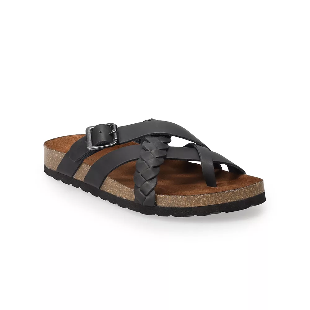 Sonoma Goods For Life® Likeable Women's Leather Slide Sandals Sonoma Goods For Life® Likeable Women's Leather Slide Sandals -Sonoma Goods For Life Shop 4958814 Black
