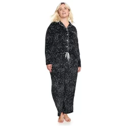 Plus Size Sonoma Goods For Life® Velour Pajama Shirt & Pajama Pants Set -Sonoma Goods For Life Shop 5033014 ALT2