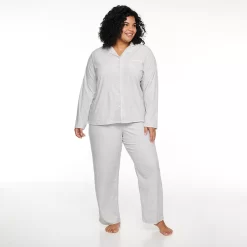 Plus Size Sonoma Goods For Life® Velour Pajama Shirt & Pajama Pants Set