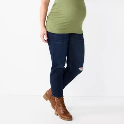 Maternity Sonoma Goods For LifeĀ® Over-The-Belly Cropped Straight-Leg Jeans