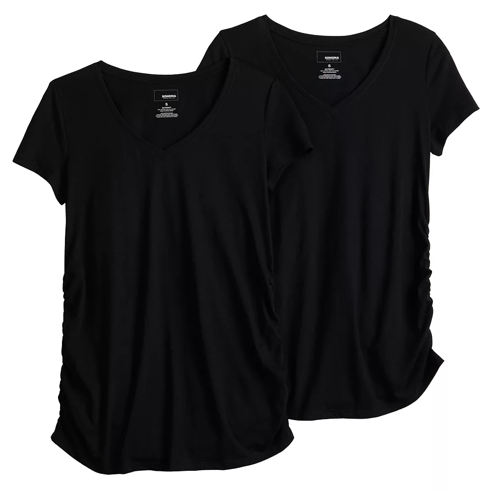 Maternity Sonoma Goods For Life® 2-pack Essential Short Sleeve Tee Maternity Sonoma Goods For Life® 2-pack Essential Short Sleeve Tee -Sonoma Goods For Life Shop 5145387 Black Black