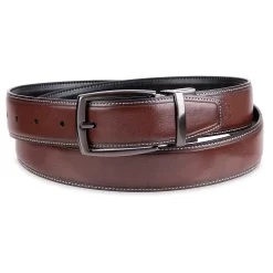 Big & Tall Sonoma Goods For Life® Feather-Edge Stitched Black-to-Tan Reversible Belt