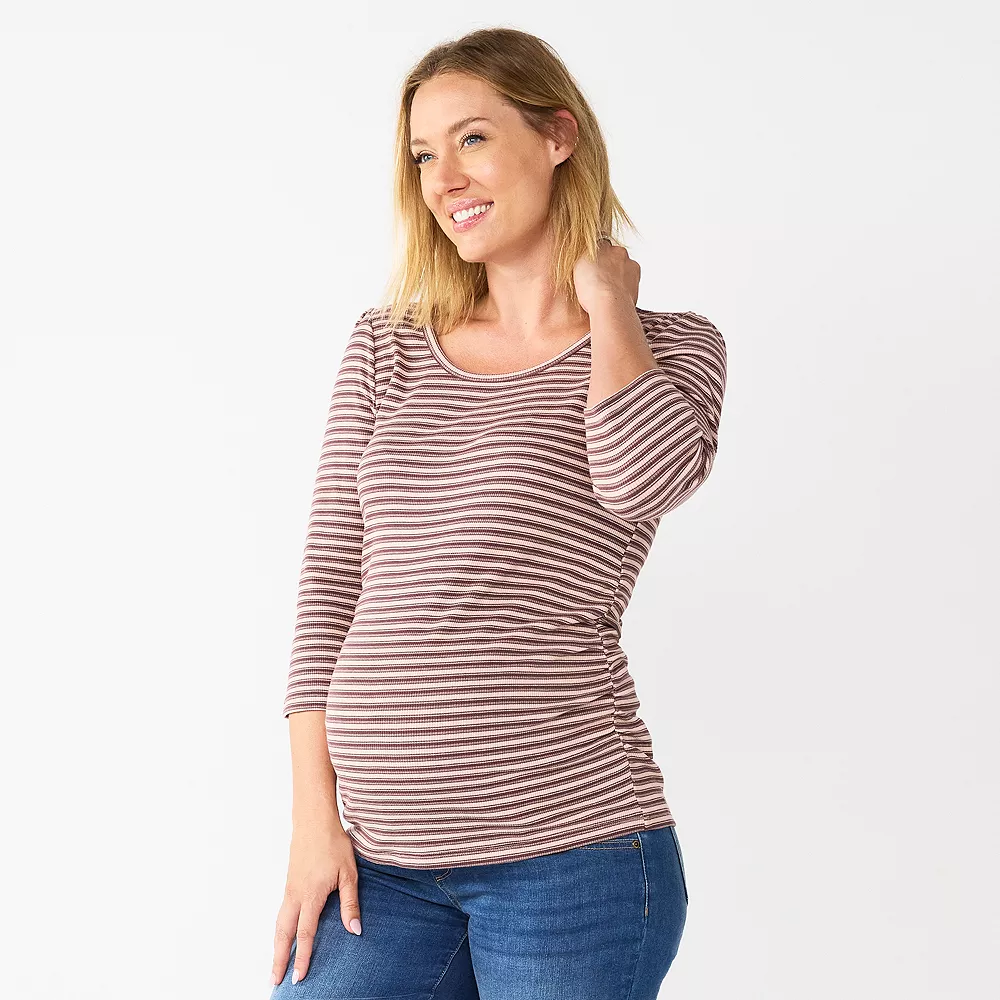 Maternity Sonoma Goods For Life® Essential Scoopneck Tee Maternity Sonoma Goods For Life® Essential Scoopneck Tee -Sonoma Goods For Life Shop 5236820 Brown Stripe