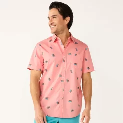 Men's Sonoma Goods For Life® Short Sleeve Perfect Length Button-Down Shirt