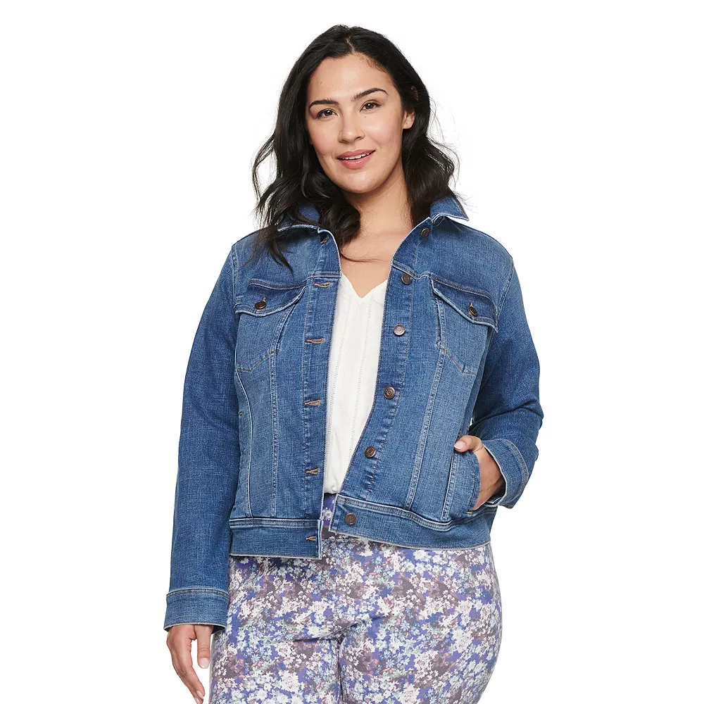 Plus Size Sonoma Goods For Life® Button Front Jean Jacket Plus Size Sonoma Goods For Life® Button Front Jean Jacket -Sonoma Goods For Life Shop 5269795 Medium Wash
