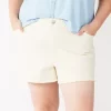 Plus Size Sonoma Goods For Life® Pull-On Mom Twill Shorts -Sonoma Goods For Life Shop 5271204 Serenity Beige