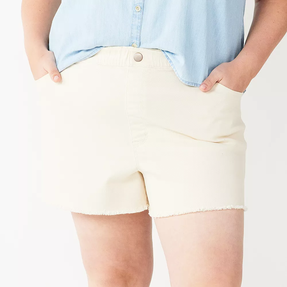 Plus Size Sonoma Goods For Life® Pull-On Mom Twill Shorts Plus Size Sonoma Goods For Life® Pull-On Mom Twill Shorts -Sonoma Goods For Life Shop 5271204 Serenity Beige