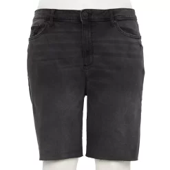 Plus Size Sonoma Goods For Life® High-Rise Bermuda Jean Shorts