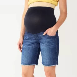 Maternity Sonoma Goods For Life® Over-the-Belly Frayed Hem Bermuda Shorts 4 Maternity Sonoma Goods For Life® Over-the-Belly Frayed Hem Bermuda Shorts -Sonoma Goods For Life Shop 5475865 ALT2