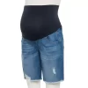 Maternity Sonoma Goods For Life® Over-the-Belly Frayed Hem Bermuda Shorts -Sonoma Goods For Life Shop 5475865 Medium Wash