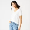 Women's Sonoma Goods For Life® Everyday V-Neck Tee -Sonoma Goods For Life Shop 5485729 White