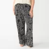 Plus Size Sonoma Goods For Life® Linen-Blend Wide-Leg Pants -Sonoma Goods For Life Shop 5517827 Black Floral
