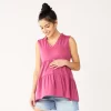 Maternity Sonoma Goods For Life® Tiered Ruffle Neck Top -Sonoma Goods For Life Shop 5530140 Mauve