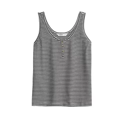 Women's Sonoma Goods For Life® Striped Henley Tank -Sonoma Goods For Life Shop 5542172 ALT5