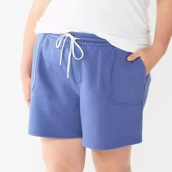 Plus Size Sonoma Goods For Life® Drawstring Fleece Shorts