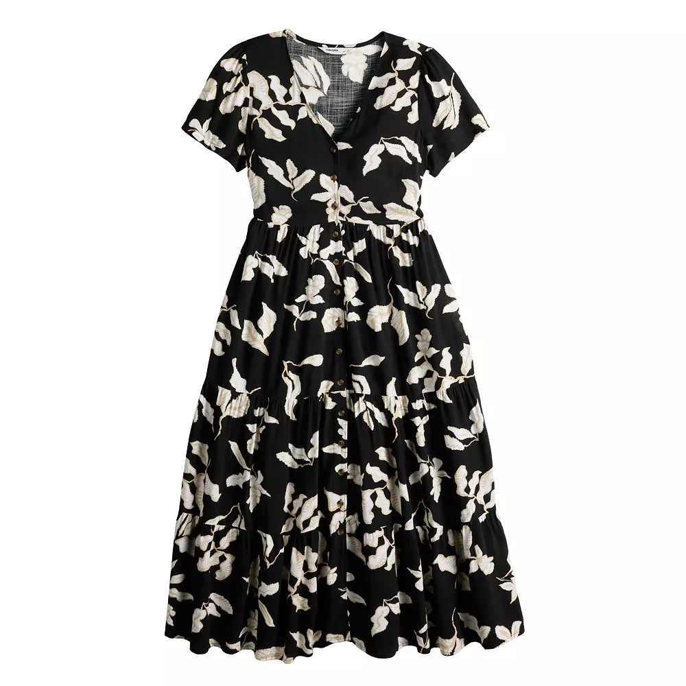 Women's Sonoma Goods For Life® Button Front Tiered Midi Dress Women's Sonoma Goods For Life® Button Front Tiered Midi Dress -Sonoma Goods For Life Shop 5579211 ALT5
