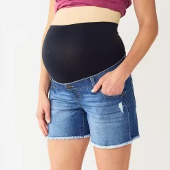 Maternity Sonoma Goods For Life® Inset Over-The-Belly Frayed Jean Shorts 4 Maternity Sonoma Goods For Life® Inset Over-The-Belly Frayed Jean Shorts -Sonoma Goods For Life Shop 5583214 ALT2