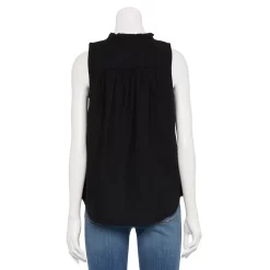 Women's Sonoma Goods For Life® Button-Front Ruffle Tank -Sonoma Goods For Life Shop 5586080 ALT