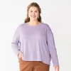 Plus Size Sonoma Goods For Life® Long Sleeve Pocket Tee -Sonoma Goods For Life Shop 5590050 Light Purple