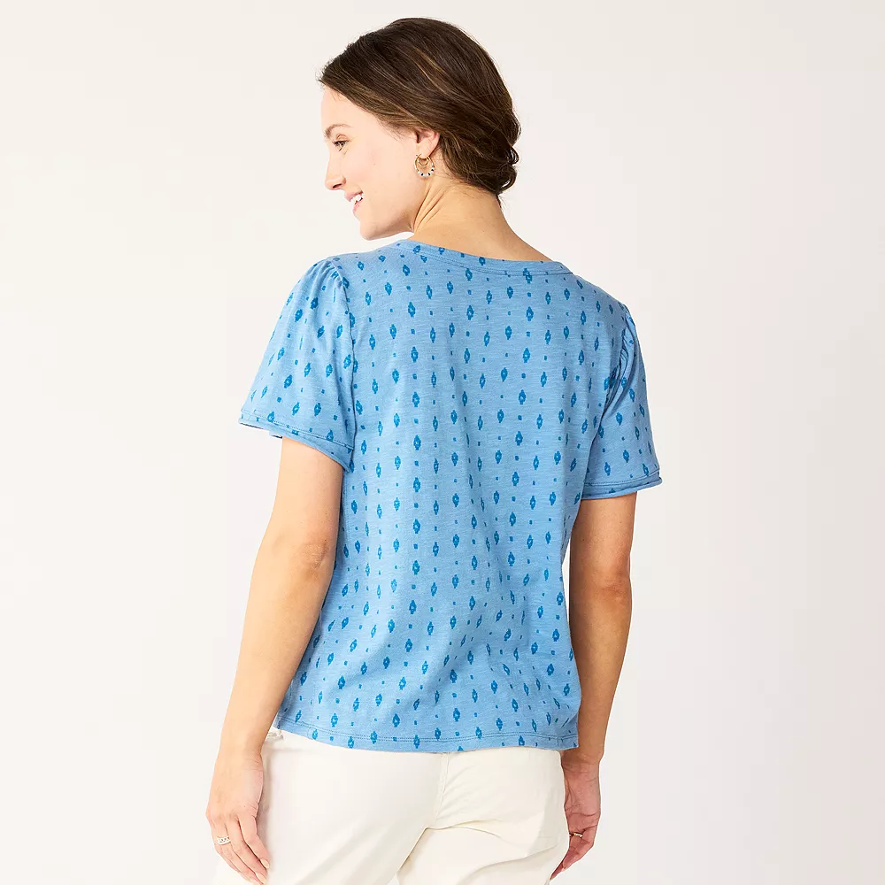 Women's Sonoma Goods For Life® Seamed Flutter Sleeve Top Women's Sonoma Goods For Life® Seamed Flutter Sleeve Top -Sonoma Goods For Life Shop 5611922 ALT