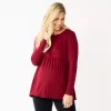 Maternity Sonoma Goods For Life® Long Sleeve Empire Waist Top -Sonoma Goods For Life Shop 5635424 Maroon