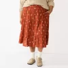 Plus Size Sonoma Goods For Life® Tiered Midi Skirt -Sonoma Goods For Life Shop 5659149 Mauve Floral