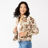Women's Sonoma Goods For Life® Cropped Shacket -Sonoma Goods For Life Shop 5670441 Cow Print Jacquard