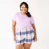 Plus Size Sonoma Goods For Life® Short Sleeve Pajama Top & Pajama Shorts Sleep Set