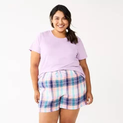 Plus Size Sonoma Goods For Life® Short Sleeve Pajama Top & Pajama Shorts Sleep Set