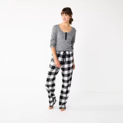 Women's Sonoma Goods For Life® Flannel Pajama Pants & Pajama Top Sleep Set -Sonoma Goods For Life Shop 5677709 ALT2