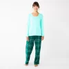 Women's Sonoma Goods For Life® Flannel Pajama Pants & Pajama Top Sleep Set -Sonoma Goods For Life Shop 5677709 Green Cuddle Plaid