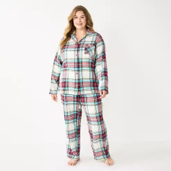 Plus Size Sonoma Goods For Life® Flannel Pajama Shirt & Pajama Pants Sleep Set