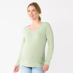 Maternity Sonoma Goods For LifeĀ® Essential Long Sleeve V-Neck Tee