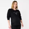 Maternity Sonoma Goods For Life® Drop Shoulder Fleece Graphic Sweatshirt -Sonoma Goods For Life Shop 5693441 Black Graphic