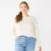 Plus Size Sonoma Goods For Life® Everyday Crewneck Long Sleeve Top 2 Plus Size Sonoma Goods For Life® Everyday Crewneck Long Sleeve Top -Sonoma Goods For Life Shop 5714078 Beige Check