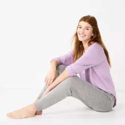 Women's Sonoma Goods For Life® Soft Knit Banded Bottom Pajama Pants -Sonoma Goods For Life Shop 5724864 ALT2