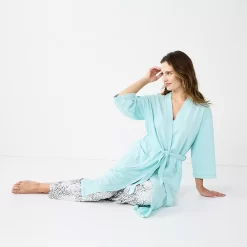 Women's Sonoma Goods For Life® Cloud Knit 3/4 Sleeve Robe -Sonoma Goods For Life Shop 5780935 ALT2