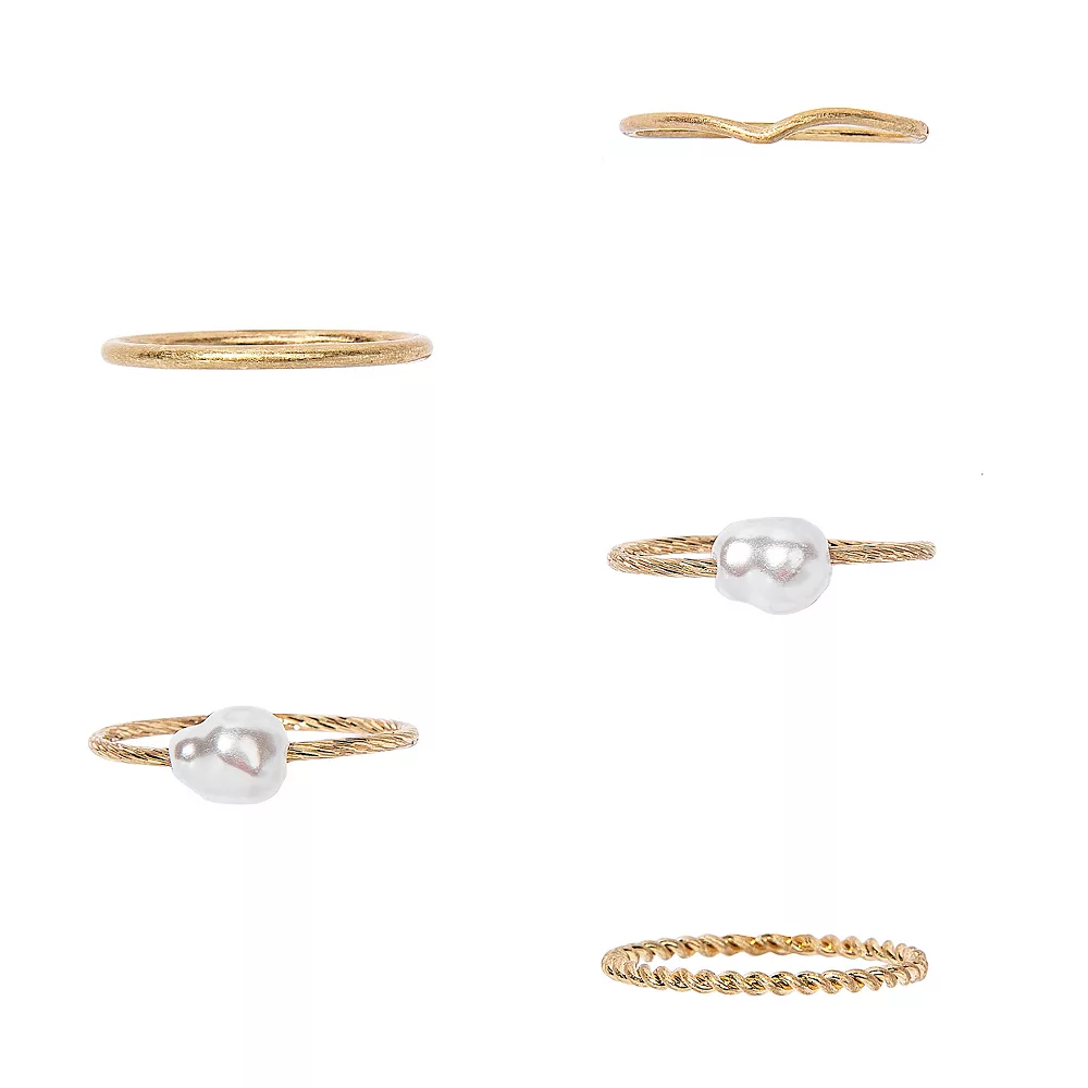 Sonoma Goods For Life® Pearl & Twisted Ring 5 Pack Sonoma Goods For Life® Pearl & Twisted Ring 5 Pack -Sonoma Goods For Life Shop 5783339