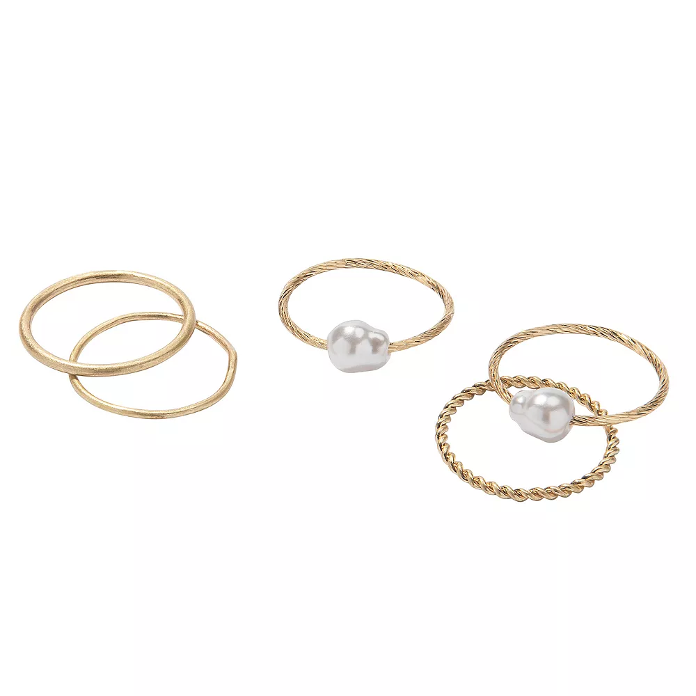 Sonoma Goods For Life® Pearl & Twisted Ring 5 Pack Sonoma Goods For Life® Pearl & Twisted Ring 5 Pack -Sonoma Goods For Life Shop 5783339 ALT