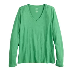 Women's Sonoma Goods For Life® Everyday Adaptive & Easy Dressing V-Neck Long Sleeve Top -Sonoma Goods For Life Shop 5816145 ALT5