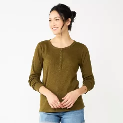 Women's Sonoma Goods For LifeĀ® Essential Henley Top