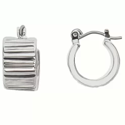 Sonoma Goods For Life® Rhod Chunky Wavy Textured Hoop Earrings