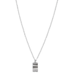 Sonoma Goods For Life® Rhod Wavy Textured Bar Pendant Necklace