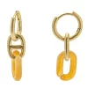 Sonoma Goods For Life® Gold Tone Orange Resin & Metal Link Huggie Drop Earrings -Sonoma Goods For Life Shop 5841587