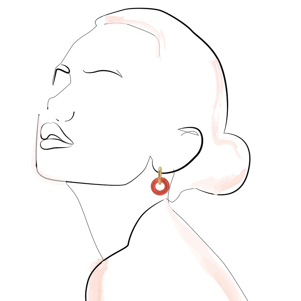 Sonoma Goods For Life® Gold Tone Round Orange Resin Link Huggie Drop Earrings Sonoma Goods For Life® Gold Tone Round Orange Resin Link Huggie Drop Earrings -Sonoma Goods For Life Shop 5841588 ALT