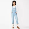 Women's Sonoma Goods For Life® Cropped Jean Overalls -Sonoma Goods For Life Shop 5841608 Light Wash